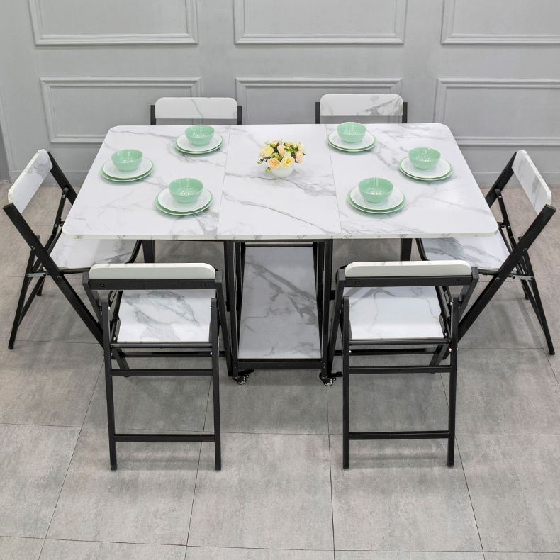 Contemporary Style Sintered Stone Dining Table with Removable Leaf and Trestle Base Clearhalo 'Dining Room Sets' 'Dining Tables & Seating' 'dining_room_set' 'furn' 'furn_dining_room_set' 'Furniture' 'furniture_dining_room_set' 'Kitchen & Dining Furniture' 'kitchen&dining_furn' 'kitchen' 1200x1200_b740eed8-a16e-44ce-8326-ae9fcc0c82eb