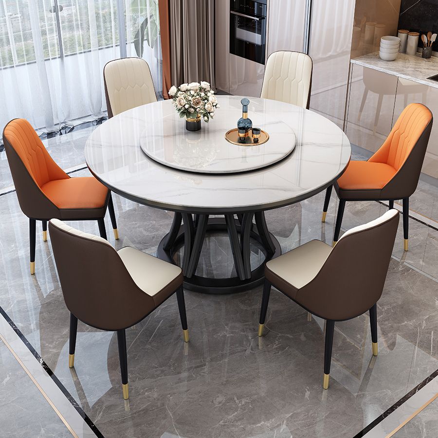 Simplicity Dining Table Ash Wood Single Pedestal Base Round Table for Home Clearhalo ' dining_table' 'Dining Tables & Seating' 'Dining Tables' 'furn' 'furn_dining_table' 'Furniture' 'furniture_dining_table' 'Kitchen & Dining Furniture' 'kitchen&dining_furn' 'kitchen' 'kitchen_dining_table' 1200x1200_b7418023-c198-421a-9f74-1d2d701177d3