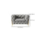 Tufted Contemporary Sofa in Gray 30.31" High Tuxedo Arm Sofa