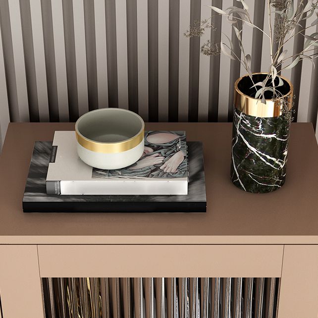 Glamglasetüren Buffet Ständer 53 "H MDF einstellbare Regale 2-Kabinet-Wohnzimmerbuffet