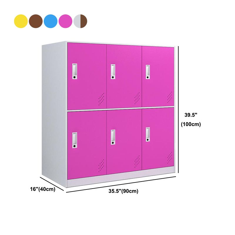 Modern Hinged Storage Cabinet Steel Non-Hanging Wardrobe Armoire