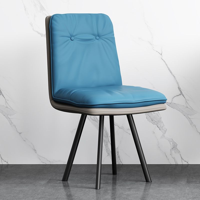 Industriële stijl zijstoel gestoffeerde zijdeetstoel met metalen basis