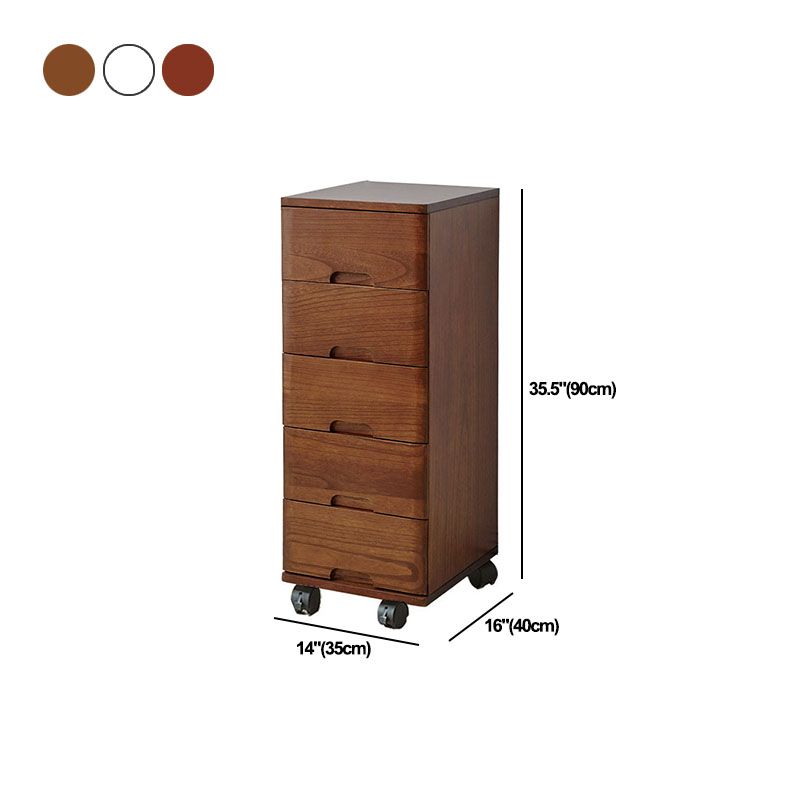 White and Brown Wooden Lingerie Chest Vertical Storage Chest Dresser with Wheels Clearhalo 'Bedroom Furniture' 'Dressers & Chests' 'dressers_chests' 'furn' 'furn_dressers_chests' 'Furniture' 1200x1200_b7465c4e-b79a-41aa-82b7-eeb9b71504df