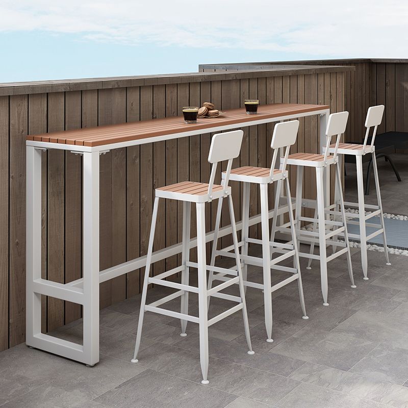 Modern Trestle Counter-height Pub Table Outdoor Rectangle Event and Cocktail Table Clearhalo 'Bar Furniture' 'Bar Tables' 'bar_tables' 'furn' 'furn_bar_tables' 'Furniture' 'furniture_bar_tables' 'Kitchen & Dining Furniture' 1200x1200_b74669eb-50c4-46c1-b7f0-70f44f900ec3