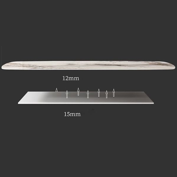 Mesa de comedor rectangular industrial Mesa de piedra sinterizada con patas de metal