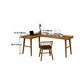 30"H Contemporary Office Desk L-Shape Solid Wood Writing Desk