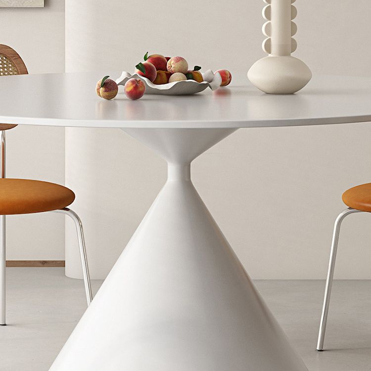 Contemporary Round Dining Table Sintered Stone Table with Metal Base Clearhalo 'Dining Tables & Seating' 'Dining Tables' 'dining_table' 'furn' 'furn_dining_table' 'Furniture' 'Kitchen & Dining Furniture' 1200x1200_b74a8967-6058-4a9a-8041-c8d99a95c10d