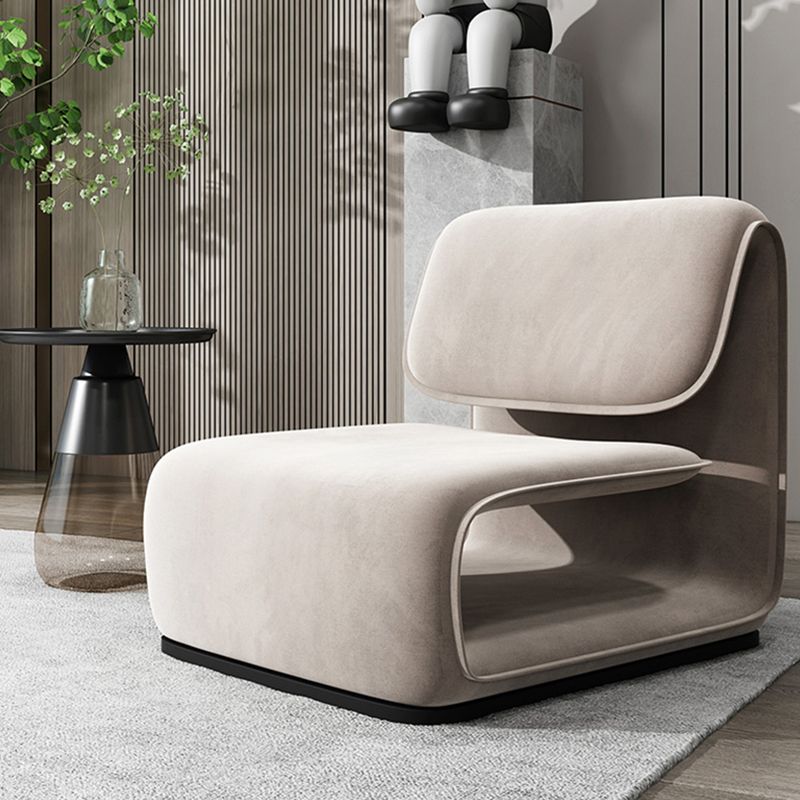 31.49" High Velvet Armless Chair Metal Frame Chair for Living Room