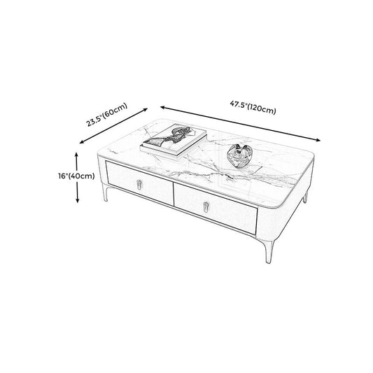 Modern Coffee Table Retangular Slate Cocktail Table with Drawers Clearhalo 'Coffee & Accent Tables' 'Coffee Tables' 'coffee_tables' 'furn' 'furn_coffee_tables' 'Furniture' 'Living Room Furniture' 1200x1200_b74cdafe-09c0-4661-abc5-b5b59d58f85e