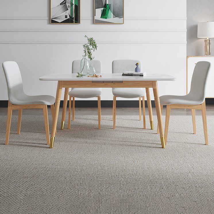 Modern Sintered Stone Top Standard Dining Set Rectangle White Dining Set for Kitchen Clearhalo 'Dining Room Sets' 'Dining Tables & Seating' 'dining_room_set' 'furn' 'furn_dining_room_set' 'Furniture' 'furniture_dining_room_set' 'Kitchen & Dining Furniture' 'kitchen&dining_furn' 'kitchen' 1200x1200_b74ceee6-b73a-417b-bbd7-ce5f1092c78c