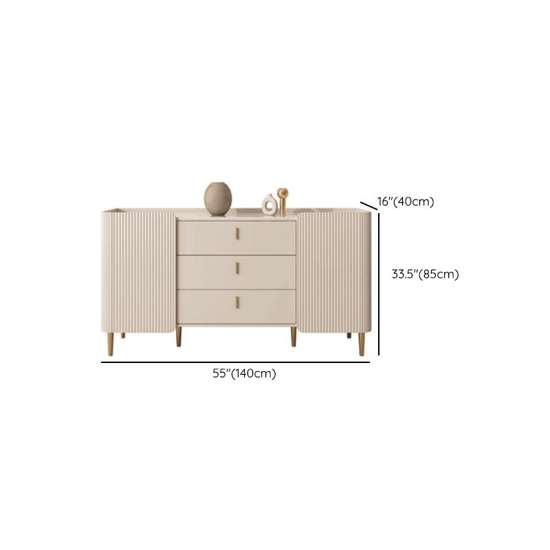 White Buffet Sideboard Dining Room Credenza with Drawers and Storage Clearhalo 'buffet_sideboard' 'Buffets & Sideboards' 'furn' 'furn_buffet_sideboard' 'Furniture' 'Kitchen & Dining Furniture' 1200x1200_b74d1ba7-812c-4a0e-8147-b95a5889b9f9