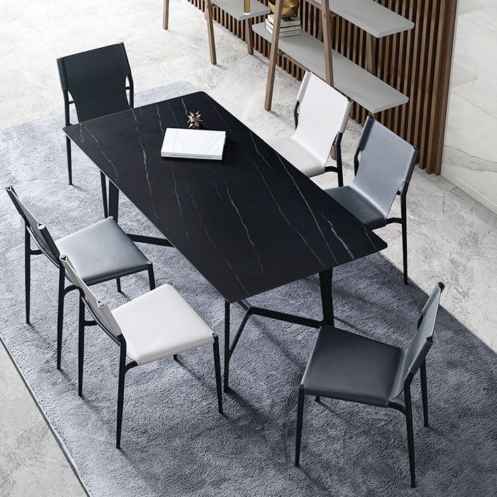 Home Armless Dining Chairs Leather Side Chairs with Metal Legs (Set of 2) Clearhalo ' kitchen&dining_furn' 'Dining Chairs' 'Dining Tables & Seating' 'dining_chair' 'furn' 'furn_dining_chair' 'Furniture' 'furniture_dining_chair' 'Kitchen & Dining Furniture' 'kitchen' 1200x1200_b74e3227-4dff-415b-9fc4-16c2c167bf59