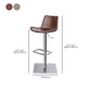 Taburete de bar de cuero giratorio de altura ajustable contemporáneo con reposapiés
