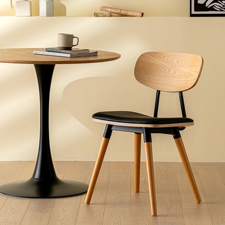 Modern Style Kitchen Chair Dining Armless Chairs with Wooden Legs