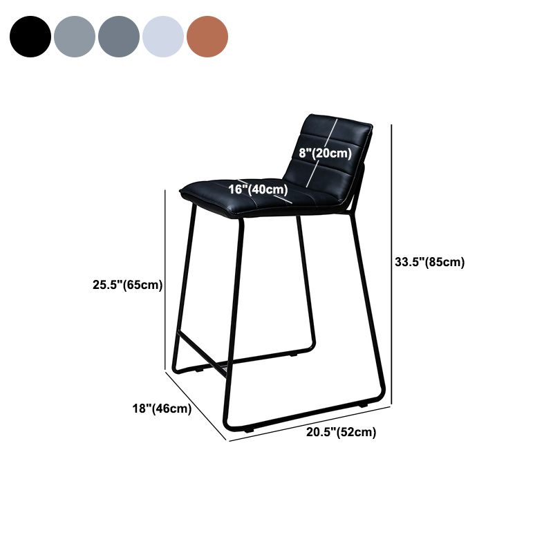 Scandinavian Black Iron Base Barstool Fabric and Faux Leather Bar Stools Clearhalo 'Bar Furniture' 'Bar Stools' 'bar_stools' 'furn' 'furn_bar_stools' 'Furniture' 'Kitchen & Dining Furniture' 1200x1200_b7510f7c-789a-4416-be77-ffad6a1d70a1