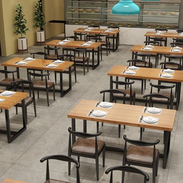 Industrial Pine Solid Wood Table Rectangle Dining Table with Trestle Base Clearhalo 'Dining Tables & Seating' 'Dining Tables' 'dining_table' 'furn' 'furn_dining_table' 'Furniture' 'Kitchen & Dining Furniture' 1200x1200_b752ed57-aa27-4adb-be30-d4c4ef632e8d