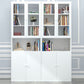 Closed Metal Bookshelf Modern Home Living Room Rectangular Bookcase
