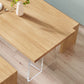 Contemporary Khaki Standard Dining Table Solid Wood Rectangle Dining Table with Double Pedestal Base Clearhalo ' dining_table' 'Dining Tables & Seating' 'Dining Tables' 'furn' 'furn_dining_table' 'Furniture' 'furniture_dining_table' 'Kitchen & Dining Furniture' 'kitchen&dining_furn' 'kitchen' 'kitchen_dining_table' 1200x1200_b754d3f4-767e-4cc2-8c94-f9ad2feff395