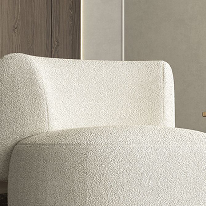 Scandinavian Settee Fabric Living Room Armless Curved Cushions White Sofa