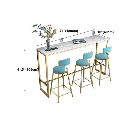 White Glam Style Bar Table in Faux Marble and Metal Bar Table for Living Room, Only Table Clearhalo 'Bar Furniture' 'Bar Tables' 'bar_tables' 'furn' 'furn_bar_tables' 'Furniture' 'furniture_bar_tables' 'Kitchen & Dining Furniture' 1200x1200_b75521ba-c049-4c0d-8506-867398dda92f