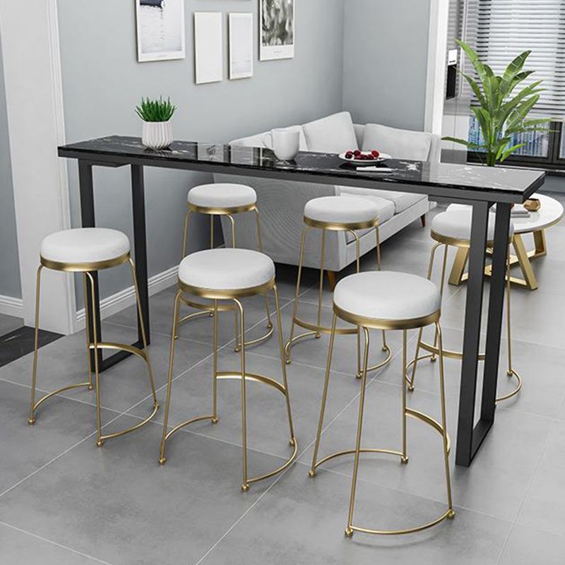Modern Faux Marble Bistro Bar Table Rectangle Metal Base Bar Table Clearhalo 'Bar Furniture' 'Bar Tables' 'bar_tables' 'furn' 'furn_bar_tables' 'Furniture' 'Kitchen & Dining Furniture' 1200x1200_b756f7d9-49a5-44f8-ab19-70c852e768a9