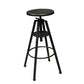 Industrial Adjustable Height Counter Chair Footrest Metal Counter Bar Stool in Black