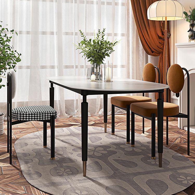 Minimalist Oval Sintered Stone Table Standard Dining Table for Kitchen Clearhalo ' dining_table' 'Dining Tables & Seating' 'Dining Tables' 'furn' 'furn_dining_table' 'Furniture' 'furniture_dining_table' 'Kitchen & Dining Furniture' 'kitchen&dining_furn' 'kitchen' 'kitchen_dining_table' 1200x1200_b759132e-deb9-4e6e-b9a9-fe843dae160f