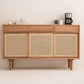 Contemporary 31.5"all Natural Wooden Cabinet, Rectangle Accent Cabinet with Drawers