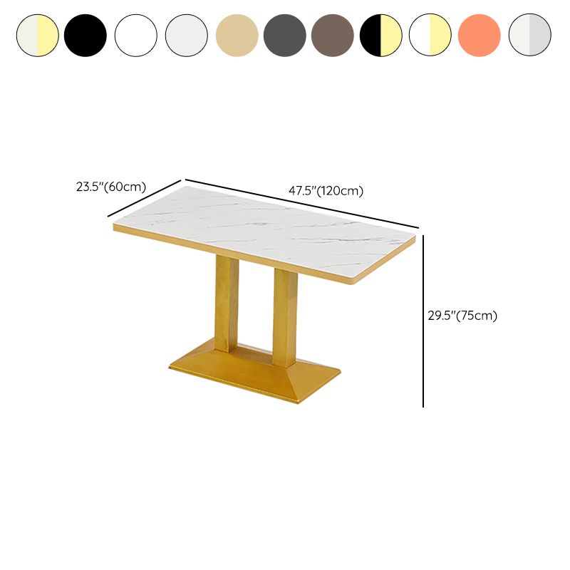 Wooden Dining Room Table for 2 Person with Metal Pedestal Base Clearhalo 'Dining Tables & Seating' 'Dining Tables' 'dining_table' 'furn' 'furn_dining_table' 'Furniture' 'Kitchen & Dining Furniture' 1200x1200_b759a1ac-b382-48d1-871d-f5664b13e47f