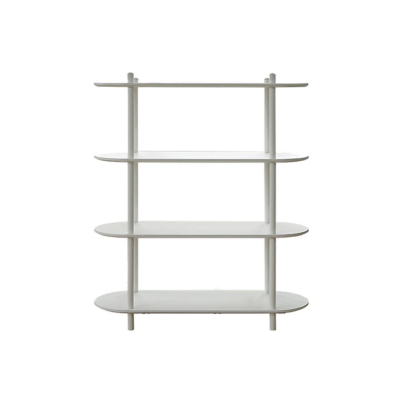 Modern White Solid Wooden Bookcase Open Shelf Bookshelf for Bedroom