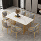 Sintered Stone Dining Table Traditional Luxury Gold Frame Table Clearhalo ' dining_table' 'Dining Tables & Seating' 'Dining Tables' 'furn' 'furn_dining_table' 'Furniture' 'furniture_dining_table' 'Kitchen & Dining Furniture' 'kitchen&dining_furn' 'kitchen' 'kitchen_dining_table' 1200x1200_b75b7200-22b1-4a0a-96fb-bdbe0bf99d2d