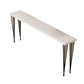 White Modern Style Bar Table in Wood and Iron Bar Table Indoor Bar Table Clearhalo 'Bar Furniture' 'Bar Tables' 'bar_tables' 'furn' 'furn_bar_tables' 'Furniture' 'furniture_bar_tables' 'Kitchen & Dining Furniture' 1200x1200_b75c0cc2-d136-4b85-84e9-a8bc13e6b978