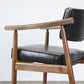 Oak Wood Modern Dining Chair for Home Faux Leather Open Back Side Chair