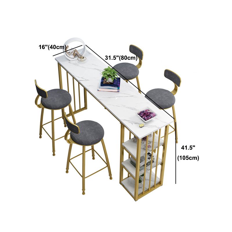 Rectangle Bar Dining Table Stone Contemporary Bar Table with Sled Base Clearhalo 'Bar Furniture' 'Bar Tables' 'bar_tables' 'furn' 'furn_bar_tables' 'Furniture' 'furniture_bar_tables' 'Kitchen & Dining Furniture' 1200x1200_b75ee991-23c7-41e3-bb2b-92d0e4cdda21