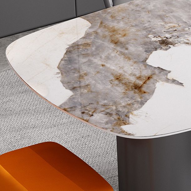 Sintered Stone Top Dining Table in White Modern Rectangle Table with Double Pedestal Clearhalo 'Dining Tables & Seating' 'Dining Tables' 'dining_table' 'furn' 'furn_dining_table' 'Furniture' 'Kitchen & Dining Furniture' 1200x1200_b76045ff-04fa-49dc-b0f8-5e5594573416