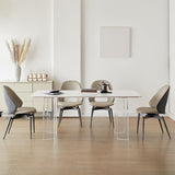 Tavolo da pranzo rettangolare set 1/2/5 pezzi tavolo da pranzo a base acrilica con sedie laterali