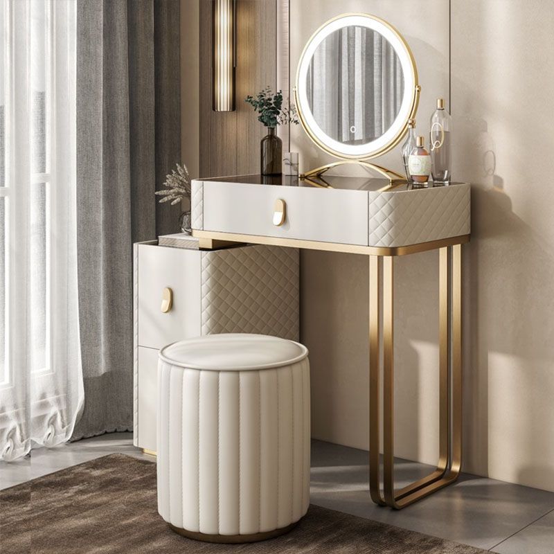 Glam Mirrored Vanity Desk Bedroom Vanity Dressing Table with Drawer