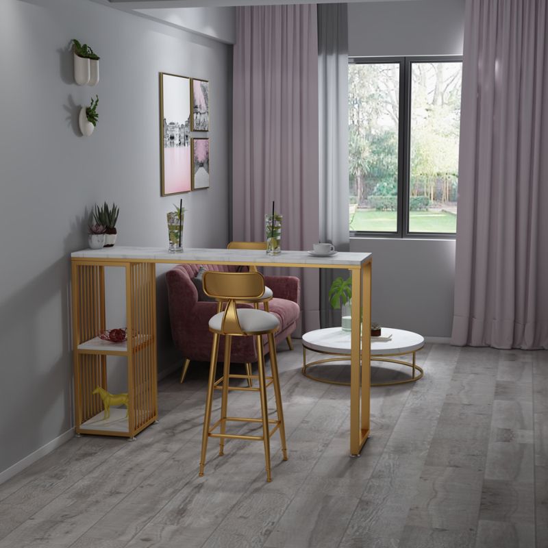 Modern Bar Table 42-inch Height Artificial Marble Top Bistro Table Clearhalo 'Bar Furniture' 'Bar Tables' 'bar_tables' 'furn' 'furn_bar_tables' 'Furniture' 'furniture_bar_tables' 'Kitchen & Dining Furniture' 1200x1200_b7625d1c-45b5-42f3-9396-9c01681bcae5
