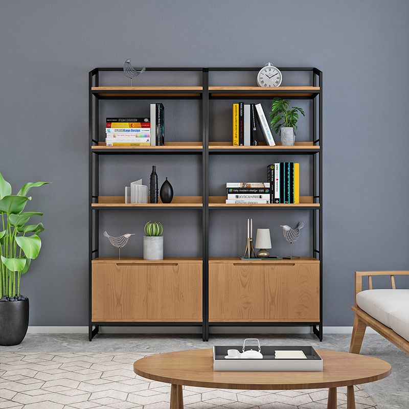 Etagere Metal Bookshelf Natural Shelf Bookcase for Study Room