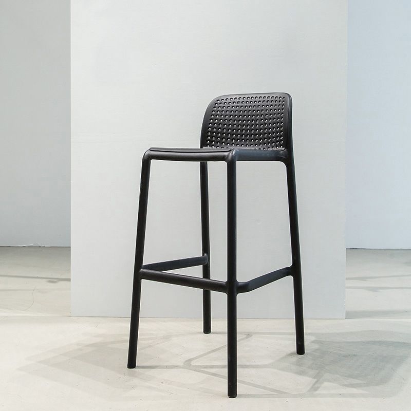 Contemporary PP Bar and Counter Stool Low Back Stool with 4 Legs Clearhalo 'Bar Furniture' 'Bar Stools' 'bar_stools' 'furn' 'furn_bar_stools' 'Furniture' 'furniture_bar_stools' 'Kitchen & Dining Furniture' 1200x1200_b763fc83-0a1b-49e3-8cb9-0c85bab6060d