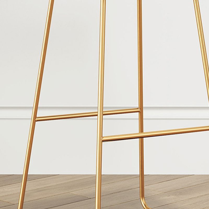 Taburete de barra de cuero falso taburete sin altura de altura con base de oro