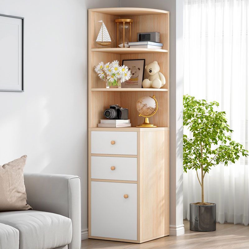 モダンな木製の本棚収納とディスプレイシェルフ64.2 "h x 15.7" w引き出し付きの本棚