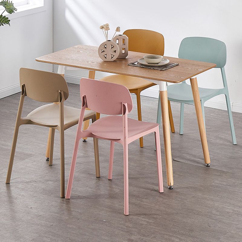 Scandinavian Plastic Kitchen Dining Chair Armless Open Back Chair Clearhalo 'Dining Chairs' 'Dining Tables & Seating' 'dining_chair' 'Furniture' 'furniture_dining_chair' 'Kitchen & Dining Furniture' 1200x1200_b7670cf2-392a-4df6-8cc9-95a56e0f12f7