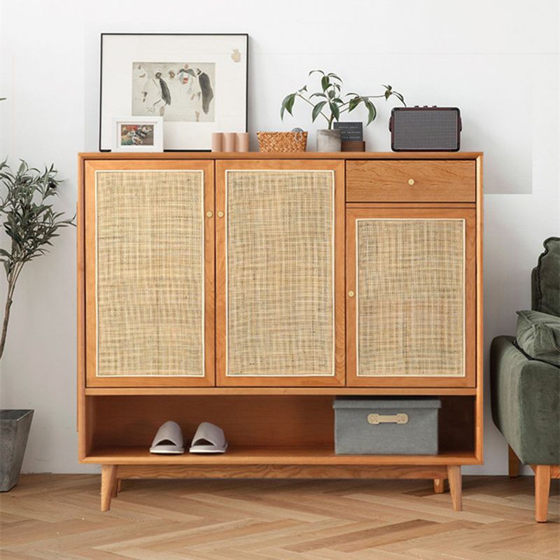 Contemporary Cabinet Pine Rectangle 1 - Drawer with Doors Knobs Accent Cabinet Clearhalo 'Cabinets & Chests' 'cabinets_chests' 'furn' 'furn_cabinets_chests' 'Furniture' 'Living Room Furniture' 1200x1200_b7677d67-3dc9-4198-9faf-ed0b95002be1