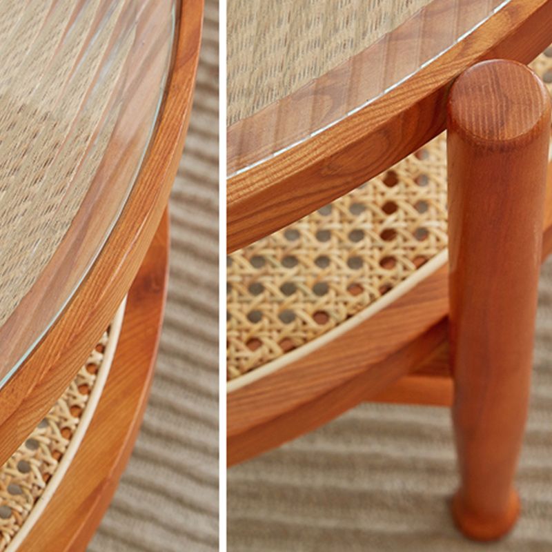 Tropical Round Cocktail Table Storage Solid Wood Coffee Table Clearhalo 'Coffee & Accent Tables' 'Coffee Tables' 'coffee_tables' 'furn' 'furn_coffee_tables' 'Furniture' 'Living Room Furniture' 1200x1200_b7684b3e-a07a-413e-97ee-6e3f08f3a75e