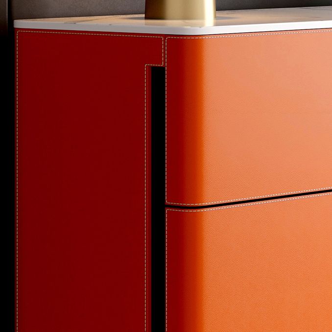 Stone and Wood Sideboard with Drawers Modern Buffet in Orange Clearhalo 'buffet_sideboard' 'Buffets & Sideboards' 'furn' 'furn_buffet_sideboard' 'Furniture' 'Kitchen & Dining Furniture' 1200x1200_b7685441-0a2b-4921-b21f-9f864e8e2826