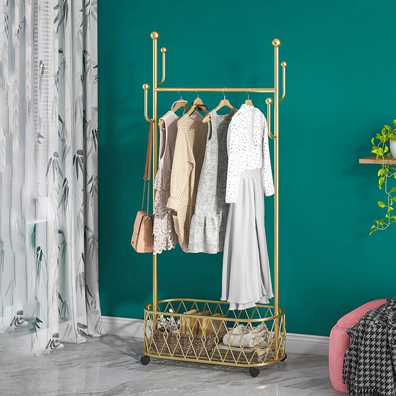 Gorgeous Metal Coat Hanger Plain Basket Storage Coat Rack with Coat Hooks Clearhalo 'Entry & Mudroom Furniture' 'furn' 'furn_hall_tree_coat_racks' 'Furniture' 'Hall Trees & Coat Racks' 'hall_tree_coat_racks' 1200x1200_b76961a3-d174-44d2-97d1-128cb3ffc4f9