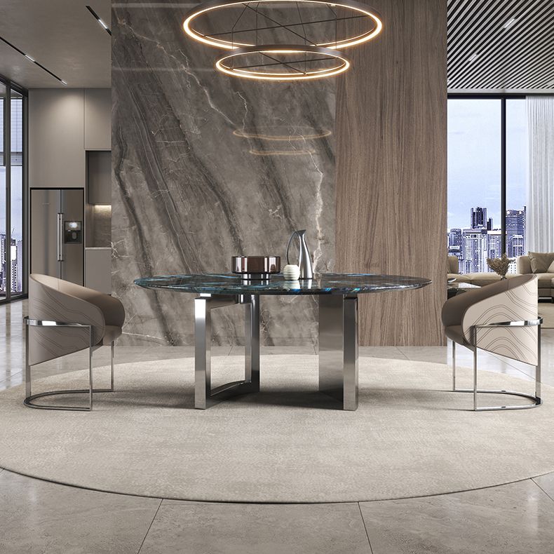 1/4/7 Pieces Stone Top Stainless Steel Base Dining Set for Home Clearhalo 'Dining Room Sets' 'Dining Tables & Seating' 'dining_room_set' 'furn' 'furn_dining_room_set' 'Furniture' 'Kitchen & Dining Furniture' 1200x1200_b7697022-5df3-4cb7-8fcb-2197f054e3a8