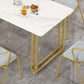 Sintered Stone Dining Table Traditional Luxury Sled Table with Gold Frame Clearhalo ' dining_table' 'Dining Tables & Seating' 'Dining Tables' 'furn' 'furn_dining_table' 'Furniture' 'furniture_dining_table' 'Kitchen & Dining Furniture' 'kitchen&dining_furn' 'kitchen' 'kitchen_dining_table' 1200x1200_b769d7e1-ea32-43a7-b99a-996a3dd639a2