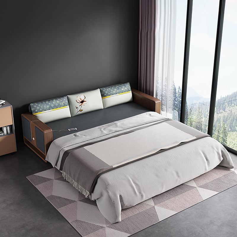 31 "De large canapé-lit contemporain futon gris oreiller comprenant un canapé-lit